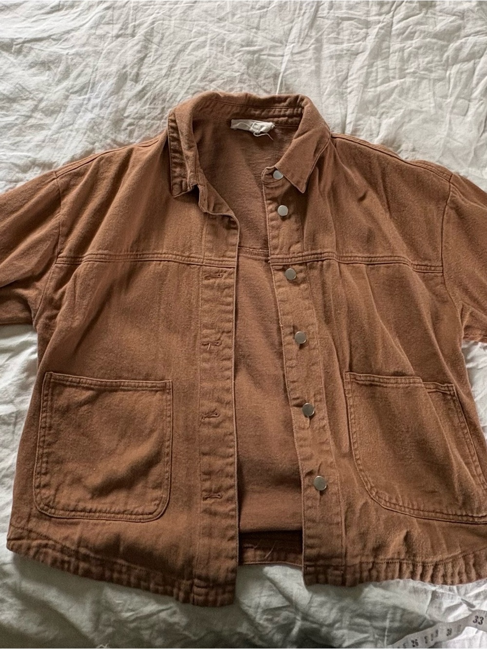Rust Brown Button-Up Shacket Jacket – Size Medium - Picture 2 of 7